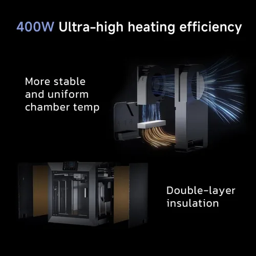 Vista 3 de Impresora 3D QIDI PLUS4, Impresión de Alta Velocidad Máxima 600mm/s, Calentamiento de Cámara 65℃, Nivelación Completa Automática, Extrusora Directa
