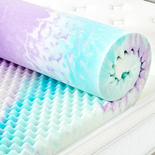 Vista 10 de SINWEEK Cubrecolchón de Espuma Viscoelástica con Relieve de Huevera de 2 Pulgadas Tamaño Individual, Almohadilla de Colchón Suave para Alivio