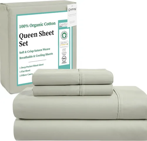 Vista 21 de Sábanas Twin XL 100% Algodón Para Cama Twin, Juegos de Sábanas Bajeras y Fundas de Almohada Totalmente Elásticas, Resistentes a la Decoloración