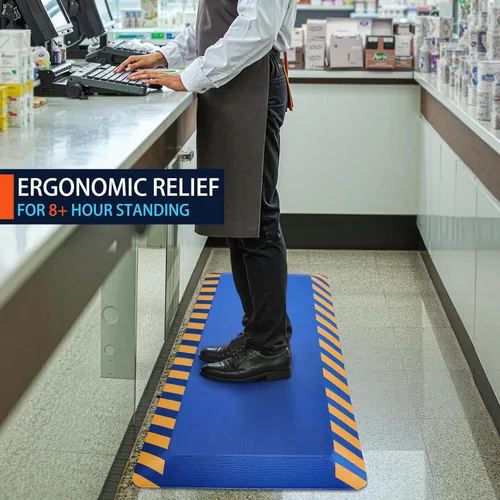 Vista 8 de FEATOL Alfombrilla Antifatiga Industrial, Alfombrilla Ergonómica de Suelo de Pie para el Trabajo para Estar de Pie - Soporte de Seguridad para Dolor