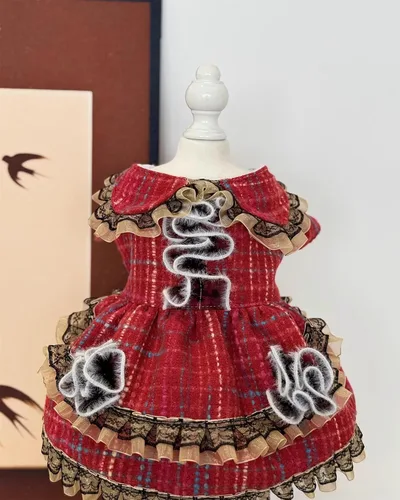 Vista 165 de Moda Vestido de Princesa de Encaje para Perro Cachorro Dulce para Perro EXTRAL Pequeño y Pequeño A-Negro XX-Pequeño