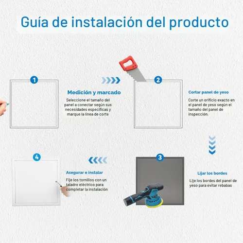 Vista 3 de Panel de acceso grueso de 0.039 in 12 x 12 pulgadas para paneles de yeso, puerta de ático, panel de acceso de techo para paneles de yeso