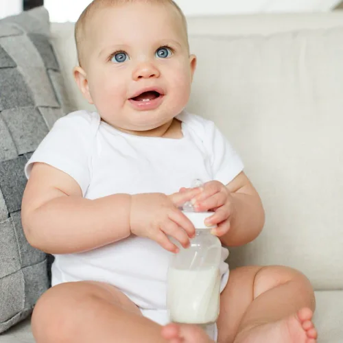 Vista 6 de Evenflo Botella de vidrio clásica de alimentación, botellas giratorias, 8 onzas, 1 paquete de 6 botellas