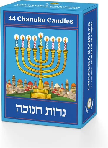 Vista 8 de The Dreidel Company - Velas de Janucá de Jerusalén, 2 paquetes de velas de Menorá de Janucá, 44 para las 8 noches de Janucá
