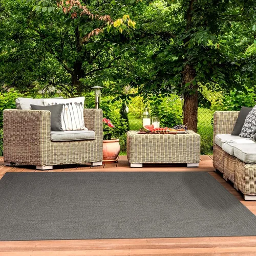 Vista 507 de Superior Alfombra ovalada de yute para interiores, pizarra