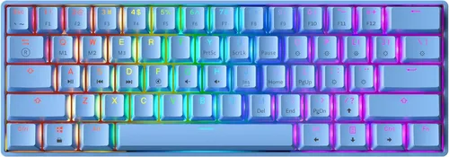Vista 10 de Teclado mecánico para videojuegos GK61 - 61 teclas multicolor, con iluminación LED RGB, alámbrico, programable para PC o Mac gamer, táctil