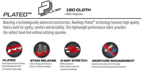 Vista 3 de Rawlings PRO 150 Series GamePractice Baseball Pant Adult Solid Color Knicker Fit