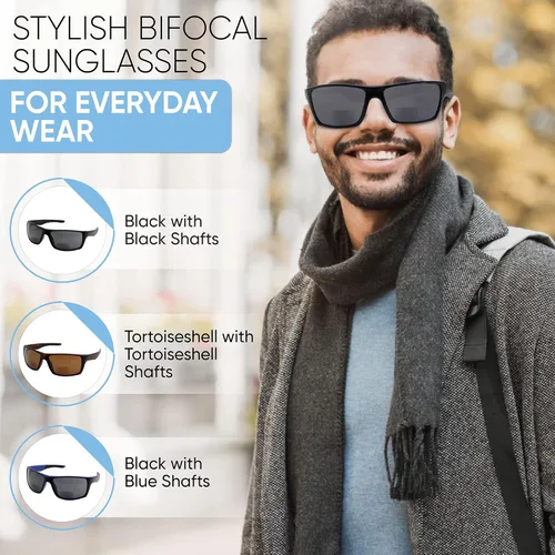 Vista 7 de Yogo Vision Bifocal Reading Sunglasses for Men Women Sports Wrap Around Reader Glasses