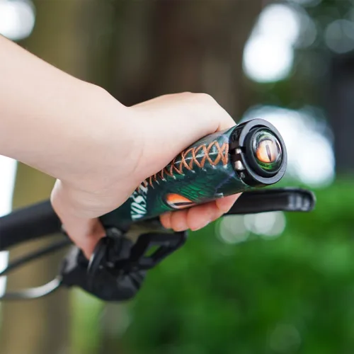 Vista 6 de Chooee Agarres ergonómicos para bicicleta de montaña, agarres de silicona para manillar de bicicleta MTB/BMX. ojo verde