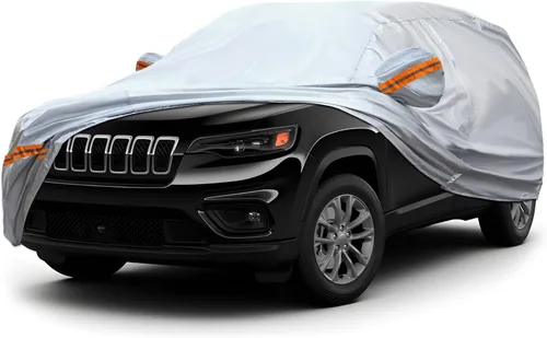 Vista 17 de Keyoog - La funda completa para automóvil de 6 capas es impermeable para todo tipo de clima, universal en todas las estaciones, prevención de nieve