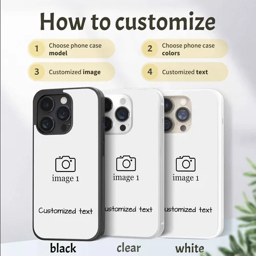 Vista 2 de Añade tus propias imágenes Fundas de teléfono para iPhone 11 12 13 14 15 16 Pro Max Plus Mini para Samsung Galaxy S21 S22 S23 S24 S25 Ultra