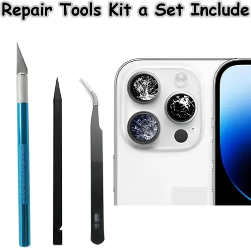 Vista 5 de 14 Pro/14 Pro Max Reemplazo de vidrio para lente de cámara trasera para iPhone 14 Pro para iPhone 14 Pro Max Reemplazo de vidrio de cámara con kits