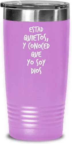 Vista 5 de Regalos catolica cristianas vaso en espanol con versiculos de la biblia para padres estad quietos