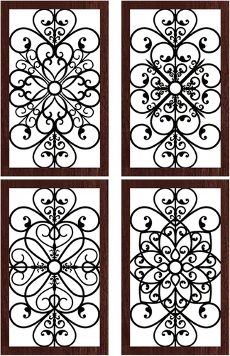 Vista 16 de Yulejo 4 piezas de decoración de pared rústica engrosada para cocina de granja, arte de pared redondo de madera con diseño tallado en relieve, arte