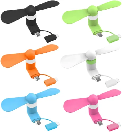 Vista 8 de Ventilador de teléfono celular para iPhone y teléfono celular micro USB, compatible con iPhone 4/5/6/6S/7/8 Plus, X, XS Max, XR, 11/12/13/14 Mini