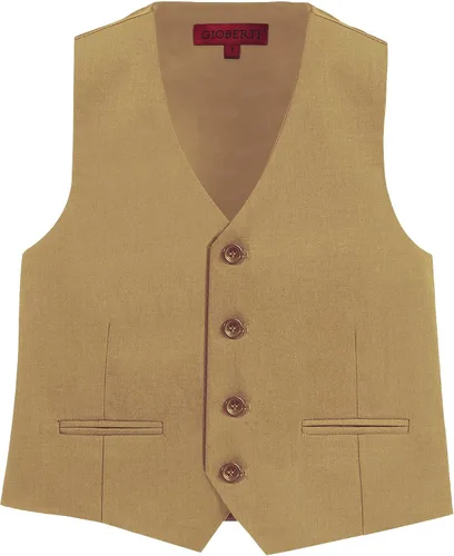 Vista 12 de Gioberti Chaleco de traje formal para niño de 4 botones Beige