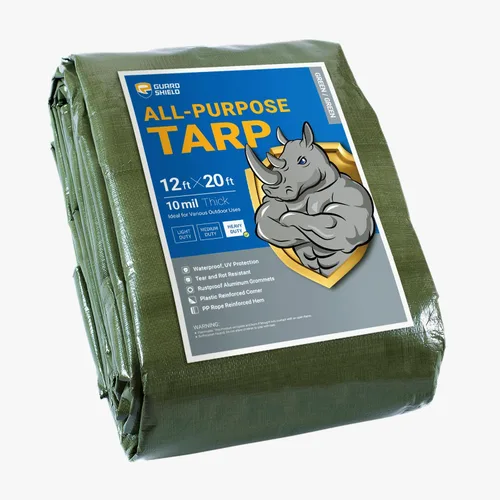 Vista 95 de GUARD SHIELD - Lona resistente, impermeable, de polietileno, gruesa, resistente a los rayos ultravioleta, con ojales, para exteriores, 6 x 8 pies