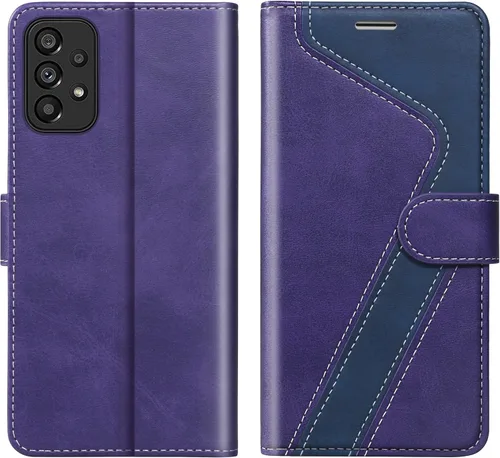 Vista 48 de Funda tipo cartera para Samsung Galaxy A13 5G, funda de cuero con tapa con bloqueo RFID, soporte para tarjetas de crédito, soporte magnético