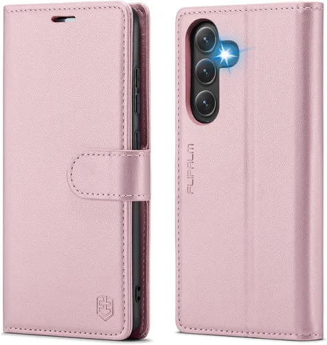 Vista 10 de FLIPALM Funda tipo cartera para Samsung Galaxy S23 FE, con bloqueo RFID, tarjetero de crédito, de piel sintética, función atril, funda protectora a