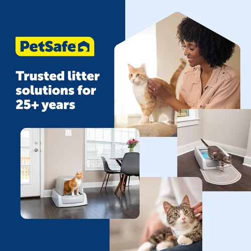 Vista 3 de PetSafe Tapete de arena para gatos, impermeable, para suelos higiénicos y limpios, parte trasera antideslizante de doble capa, textura apta