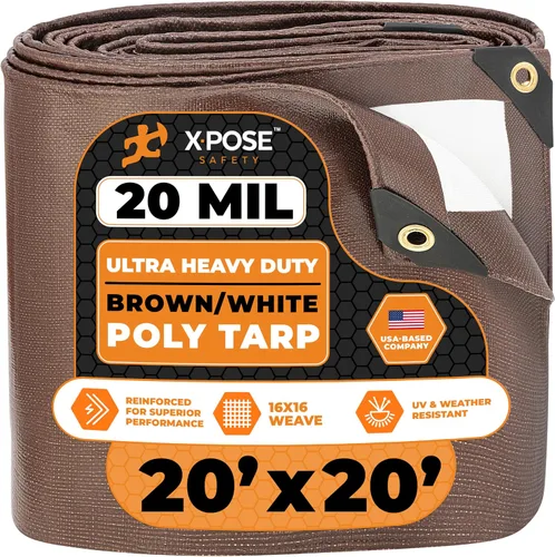 Vista 34 de Xpose Safety Lona ultra resistente de 5 x 7 pies, lonas impermeables de 20 mil para camping, aventuras al aire libre y cubierta de tienda