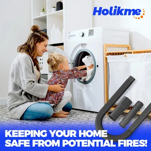 Vista 7 de Holikme Kit de Limpieza de Ventilación de Secadora con Accesorio de Cepillo para Manguera de Aspiradora, Negro