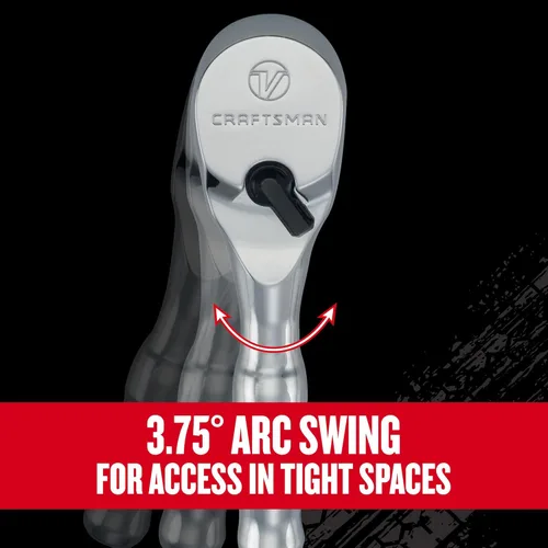 Vista 8 de CRAFTSMAN Trinquete Serie V, accionamiento de 3/8 pulgadas, 96 dientes, rechoncho (CMMT86320V)