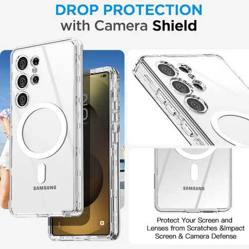 Vista 41 de AICase para Samsung Galaxy S24 Ultra (6.8 pulgadas) con protector de pantalla de vidrio, resistente protección contra caídas de cuerpo completo