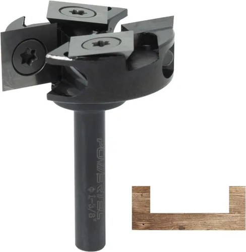 Vista 13 de POWERTEC - Broca de router de ranura en T, broca de router con punta de carburo de tungsteno, vástago de 1/2 pulg., diámetro de 1-1/16 pulg.