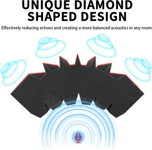 Vista 4 de Paquete de 4 trampas de espuma acústica para esquinas de bajo de 16.5 x 6.3 x 12 pulgadas, paneles de espuma acústica insonorizados, bloque