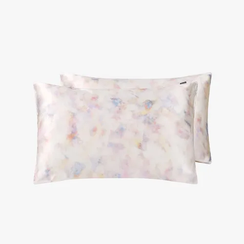 Vista 14 de LILYSILK Juego de 2 fundas de almohada de seda estándar de lujo en ambos lados Real 19 Momme Mulberry Charmeuse Negro Estándar