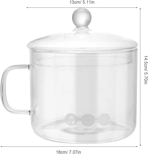 Vista 3 de Olla de vidrio transparente para estufa, popurrí, cacerola de vidrio resistente al calor con tapa, juego de utensilios de cocina transparente