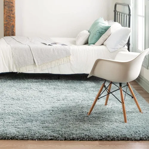 Vista 35 de Rugs.com - Alfombra de la colección Infinity, alfombra de pelo mullido sólida de 2 x 3 pies, color azul Egeo, perfecta para salas de estar