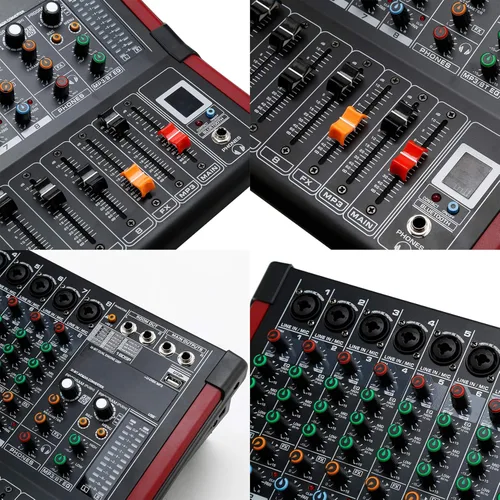 Vista 3 de TC-Home 8 canales alimentados mezclador profesional mezcla amplificador 16DSP TRS USB Bluetooth grabación casera