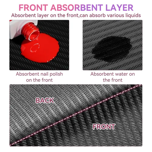 Vista 2 de Makartt Alfombrillas de uñas desechables: 20 piezas de toallas de papel de uñas plegables para mesa, hoja de práctica acrílica de 3 capas