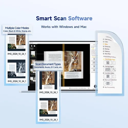 Vista 4 de CZUR Shine - Escáner de documentos portátil ultra inteligente, escáner de libros delgados con OCR, cámara de documentos USB para computadora