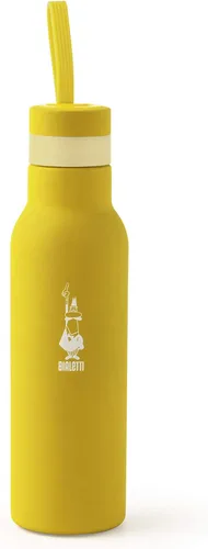 Vista 7 de Bialetti - Botella de agua de acero inoxidable de 17 onzas: doble capa aislada al vacío, mantiene la bebida fría durante 24 horas y caliente durante