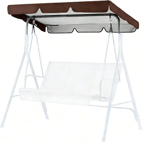 Vista 9 de Toldo de repuesto para columpio de patio, protección 420D para todo tipo de clima, resistente a los rayos UV, para jardín, parque, porche, cubierta