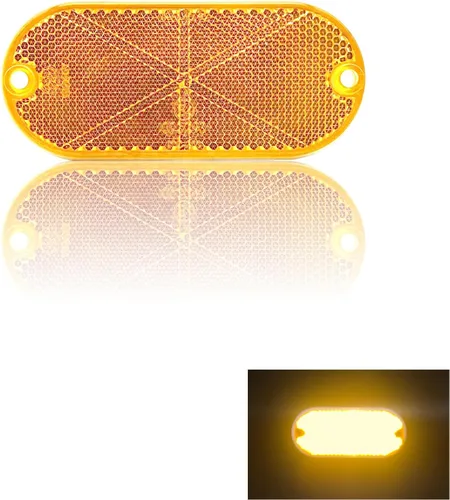 Vista 9 de Reflector Autoadhesivo Ovalado 114X50mm Seguridad Impermeable Se Pega para Entrada de Auto, Buzón, Árboles, Parachoques, Remolque