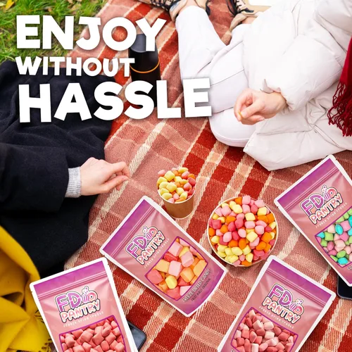 Vista 8 de Paquete variado de dulces liofilizados, Fruit Burst, 5 onzas (paquete de 4), Original, All Pinks, All Reds, Sour, combo surtido, bolsa de regalo