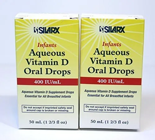 Bebés acuoso vitamina D gotas orales 400UI/ml 2-Pak (2 x 1.7 fl oz) por Silarx