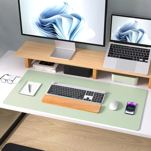 Vista 8 de Aothia - Protector de escritorio de cuero sintético grande, base antideslizante para mouse y superficie para escribir, impermeable, fácil de Agua