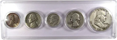 Vista 13 de Juego de 5 monedas coleccionables de 1934 en buen o mejor estado para regalo