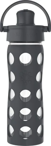 Vista 13 de Lifefactory Botella de agua de vidrio de 22 onzas con tapa abatible activa y funda protectora de silicona, menta