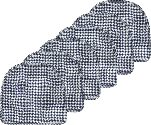 Vista 59 de Sweet Home Collection - Cojín de asiento de espuma viscoelástica y respaldo de caucho antideslizante con capitoné para silla, cojín en U, 17x16 Gris