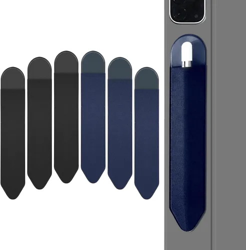 Vista 10 de Soporte para lápices Apple, paquete de 5 fundas elásticas duraderas para Apple Pencil (1ª y 2ª generación), funda adhesiva para iPad de Negro Negro