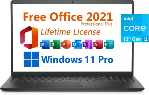 Dell Computadora portátil Inspiron 15 Business 2024, Microsoft Office 2021 gratuito con licencia de por vida, FHD de 15.6 pulgadas 1920 x 1080,