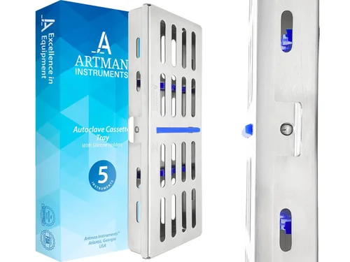 ARTMAN - Caja de instrumentos para 5, 7, 10 y 20 instrumentos, organizador de instrumentos dentales (para 5 instrumentos)