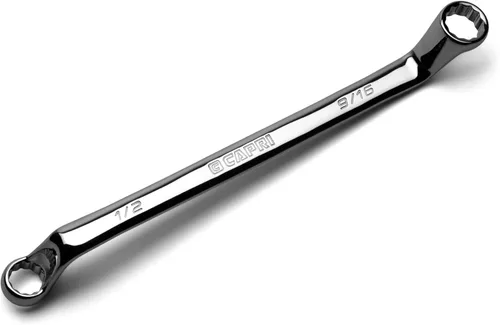 Capri Tools Llave de extremo de caja doble de desplazamiento profundo de 75 grados de 1/2 x 9/16 pulgadas