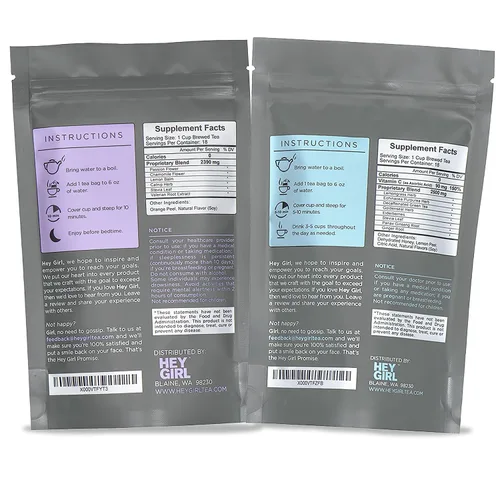 Vista 5 de Hey Girl Sleep + Feel Better Tea Bundle - Té para dormir con manzanilla, raíz de valeriana y bálsamo de limón en bolsas de té + té de hierbas Feel